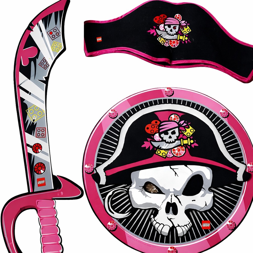 Lego 2016 pink girl’s Pirate set Hat (853596), sword (853674) & shield (853597)